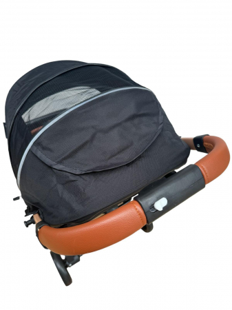 Cărucior sport cu geanta si husă pentru picioare, pliere rapidă tip troller, S2 Gri [14]