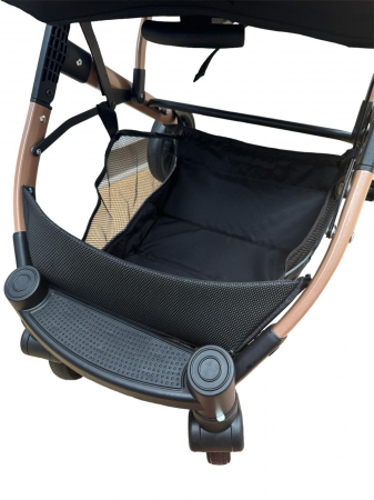 Cărucior sport cu geanta si husă pentru picioare, pliere rapidă tip troller, S2 Negru [21]