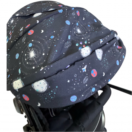 Carucior sport, cu maner reversibil, pliabil si troler, T700 For Angel, Negru cu imprimeu [4]