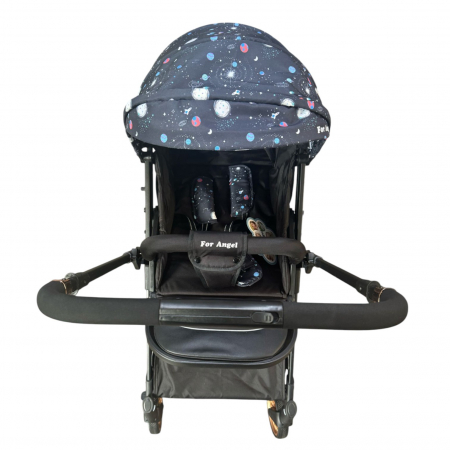 Carucior sport, cu maner reversibil, pliabil si troler, T700 For Angel, Negru cu imprimeu [32]