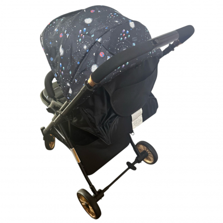 Carucior sport, cu maner reversibil, pliabil si troler, T700 For Angel, Negru cu imprimeu [25]