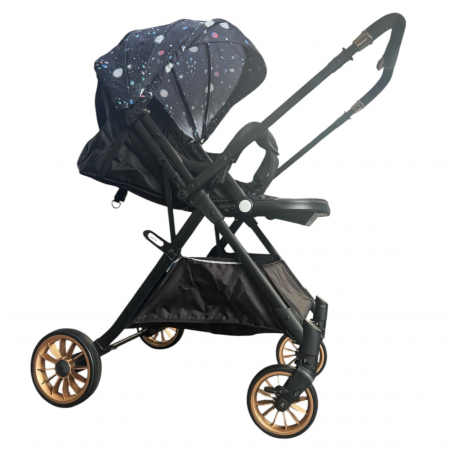 Carucior sport, cu maner reversibil, pliabil si troler, T700 For Angel, Negru cu imprimeu [28]