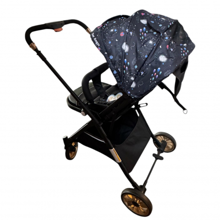 Carucior sport, cu maner reversibil, pliabil si troler, T700 For Angel, Negru cu imprimeu [3]