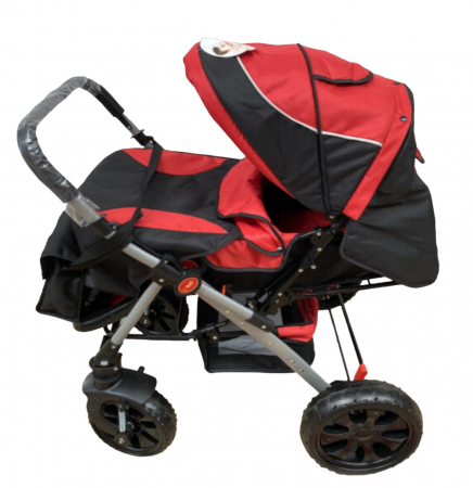 Carucioare copii - Carucior sport cu maner reversibil, pliabil, suspensii, Q7 Rosu - Negru