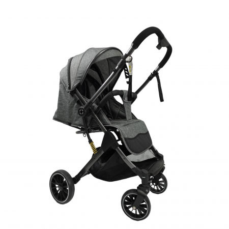 Carucior sport, cu maner reversibil, suspensii pe cadru, pliabil si troler, C1 Negru [23]