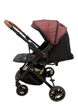 Carucior sport, cu maner reversibil, suspensii pe cadru, pliabil si troler, C1 Rosu [4]