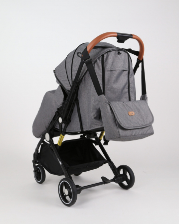 Carucior sport L-Sun, C6, Gri, pliabil tip troller, cu maner reversibil, husa de picioare si gentuta [5]