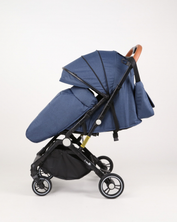 Carucior sport L-Sun, C6, Albastru, pliabil tip troller, cu maner reversibil, husa de picioare si gentuta [9]