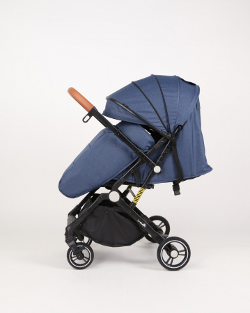 Carucior sport L-Sun, C6, Albastru, pliabil tip troller, cu maner reversibil, husa de picioare si gentuta [6]