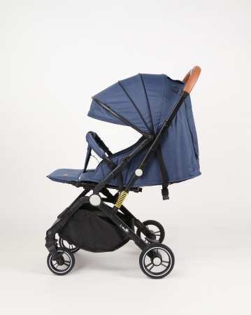 Carucior sport L-Sun, C6, Albastru, pliabil tip troller, cu maner reversibil, husa de picioare si gentuta [2]