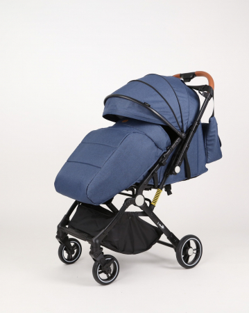 Carucior sport L-Sun, C6, Albastru, pliabil tip troller, cu maner reversibil, husa de picioare si gentuta [8]