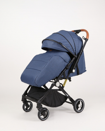 Carucior sport L-Sun, C6, Albastru, pliabil tip troller, cu maner reversibil, husa de picioare si gentuta [16]