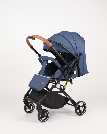 Carucior sport L-Sun, C6, Albastru, pliabil tip troller, cu maner reversibil, husa de picioare si gentuta [15]