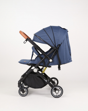 Carucior sport L-Sun, C6, Albastru, pliabil tip troller, cu maner reversibil, husa de picioare si gentuta [11]