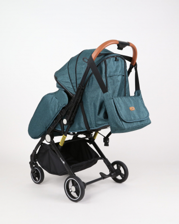 Carucior sport L-Sun, C6, Verde, pliabil tip troller, cu maner reversibil, husa de picioare si gentuta [6]