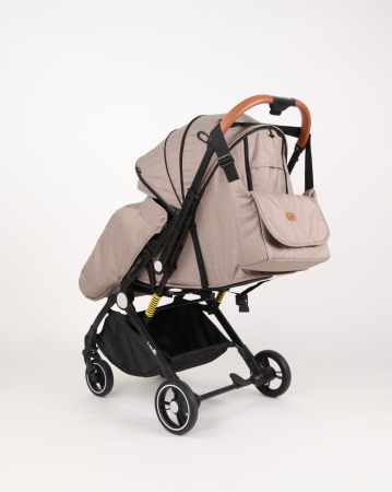 Carucior sport L-Sun, C6, Crem, pliabil tip troller, cu maner reversibil, husa de picioare si gentuta [12]