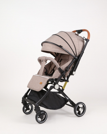 Carucior sport L-Sun, C6, Crem, pliabil tip troller, cu maner reversibil, husa de picioare si gentuta [2]