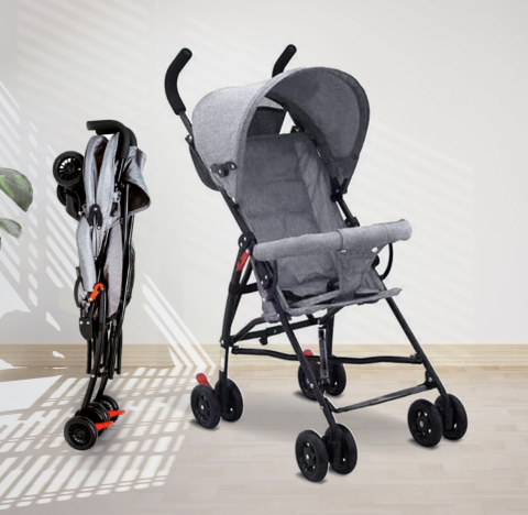Carucioare sport - Carucior sport S101 gri, ultra usor 4 kg, pliabil tip troller, 6-36 luni