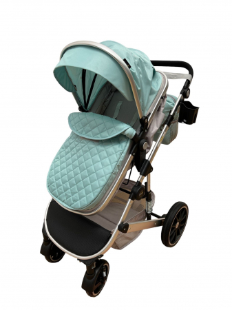 Carucioare 2 in 1 - Carucior T1, 2 in 1, cu suspensii, reversibil, cu geanta, verde - gri