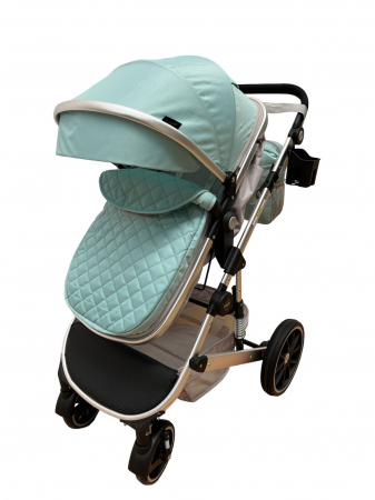 Carucior T1, 2 in 1, cu suspensii, reversibil, cu geanta, verde - gri [3]