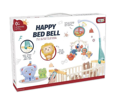 Carusel muzical pentru bebelusi cu telecomanda, lumini si rotatie 360°, Dream World, roz [2]