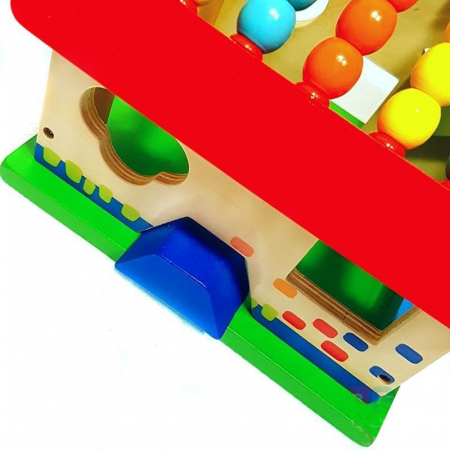 Casuta sortator din lemn cu numaratoare si sortator de 6 forme geometrice [5]