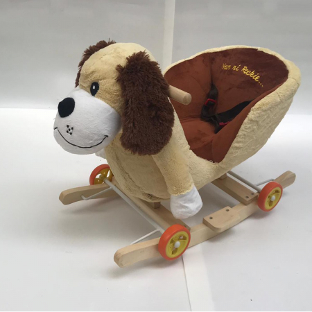 Catelul Azorel crem Din Plus Balansoar Si Cu Roti [3]