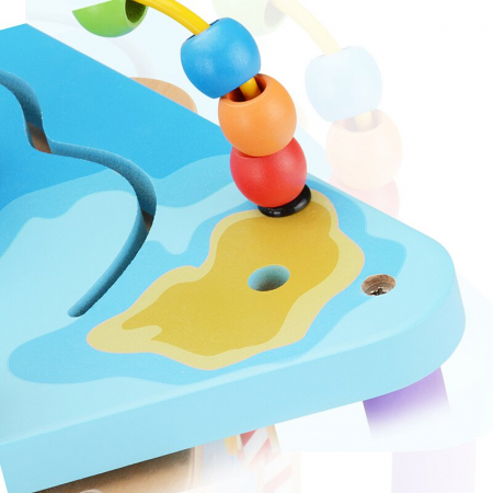 Centru cu activitati multiple Montessori, rotativ, Ocean life, 38x26x23 cm, din lemn [3]
