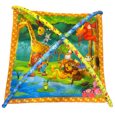 Jocuri si Jucarii - Centru de activitati bebelusi, saltea cu arcada cu jucarii, muzicala, Baby Jungle Animals