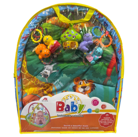 Centru de activitati bebelusi, saltea cu arcada cu jucarii, muzicala, Baby Jungle Animals [3]