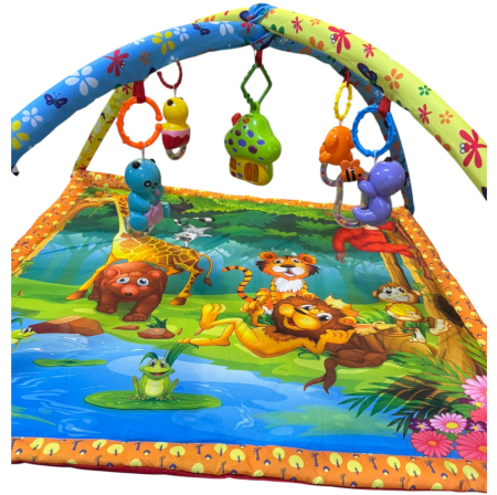 Centru de activitati bebelusi, saltea cu arcada cu jucarii, muzicala, Baby Jungle Animals [5]