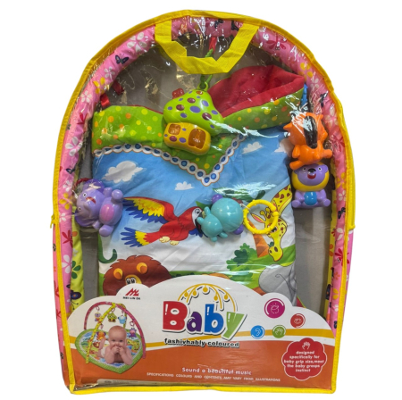 Centru de activitati bebelusi, saltea inimioara cu arcada cu jucarii, muzicala, Baby Jungle Animals [5]