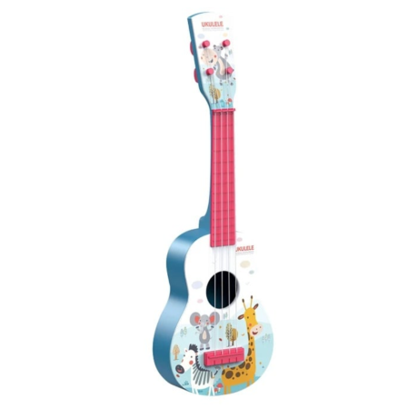 Jocuri si Jucarii - Chitara pentru copii cu 4 corzi, 55 cm - Ukulele, roz