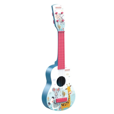 Chitara pentru copii cu 4 corzi, 55 cm - Ukulele, roz [5]