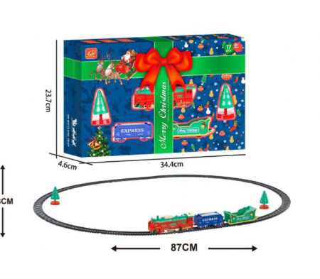 Circuit trenulet de Craciun cu Locomotiva si 2 vagoane, 87 cm [5]