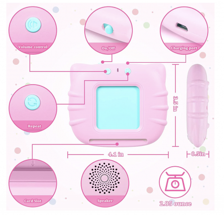 Cititor interactiv cu 112 carduri educative – Jucarie de invatare copii mici, roz [5]