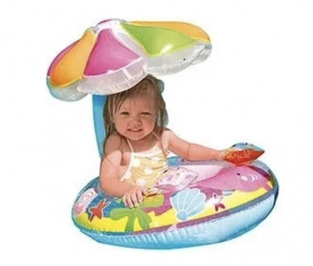 Colac Bebe pentru Inot, Cu Protectie Solara Stea de mare, bleu [4]
