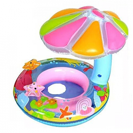 Gonflabile - Colac Bebe pentru Inot, Cu Protectie Solara Stea de mare, bleu