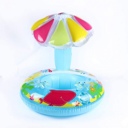 Gonflabile - Colac Bebe pentru Inot, Cu Protectie Solara Stea de mare, bleu