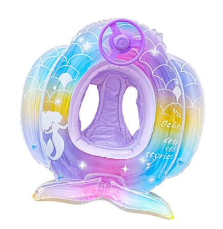 Colac copii cu chilotel, volan si coada de sirena, 70 x 75 cm, 1–5 ani, PVC [2]