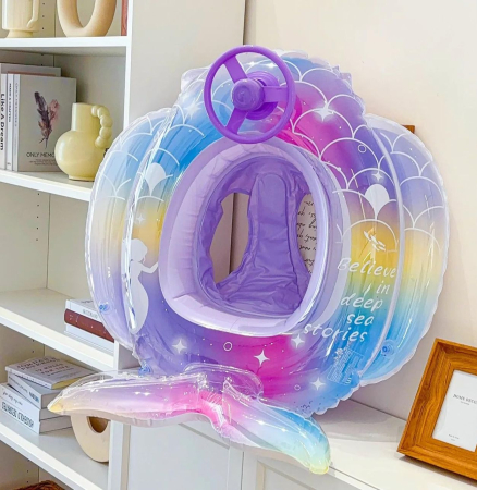 Colac copii cu chilotel, volan si coada de sirena, 70 x 75 cm, 1–5 ani, PVC [4]