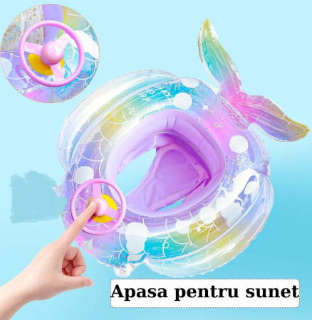 Colac copii cu chilotel, volan si coada de sirena, 70 x 75 cm, 1–5 ani, PVC [5]