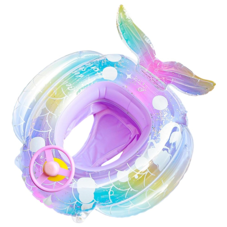 Jucarii de exterior - Colac copii cu chilotel, volan si coada de sirena, 70 x 75 cm, 1–5 ani, PVC