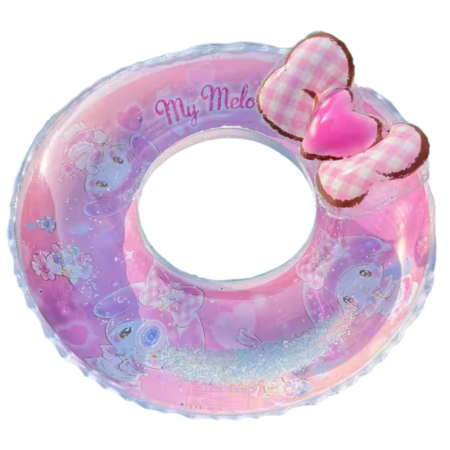 Colac gonflabil roz cu fundita, 70 cm, PVC [2]