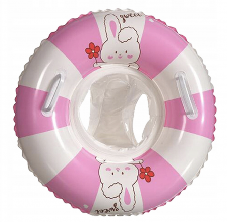 Gonflabile - Colac Gonflabil pentru Copii cu Scaunel Interior – Summer, Model Roz cu Alb