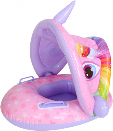 Gonflabile - Colac inot cu protectie solara - Unicornul roz