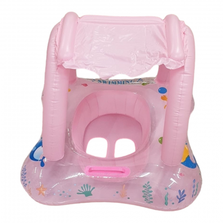 Colac pentru copii cu chilotel si parasolar, Pink Ocean [3]