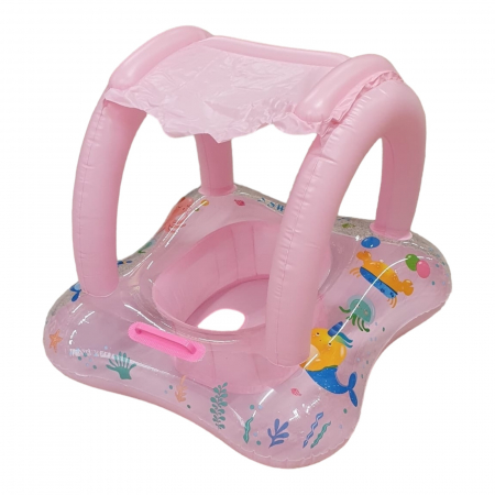 Gonflabile - Colac pentru copii cu chilotel si parasolar, Pink Ocean