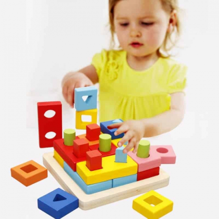 Coloane sortatoare Full Colour, Joc Montessori din lemn [3]