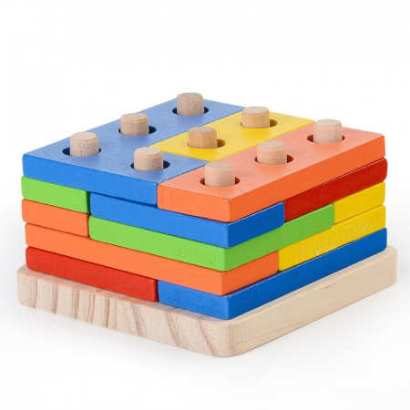 Coloane sortatoare Full, Joc Montessori din lemn [0]